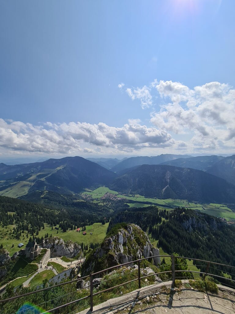 Panoramablick vom Wendelstein Gipfel über das Tal