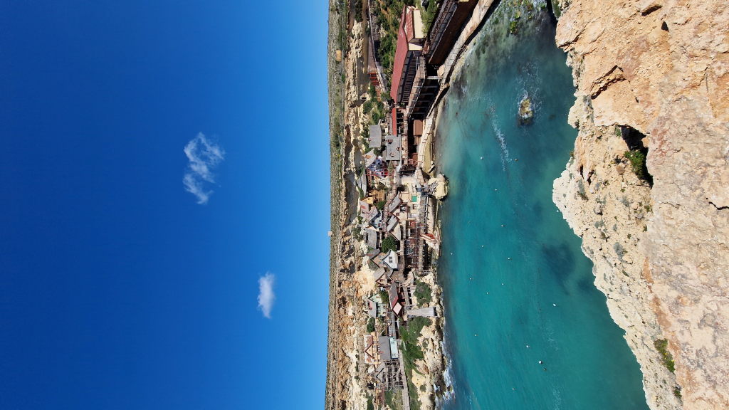 Popeye Village Anchor Bay Malta von oben