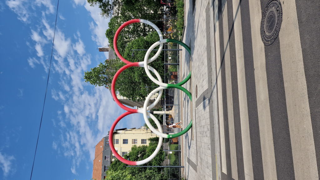 Olympische Ringe in ungarischen Nationalfarben