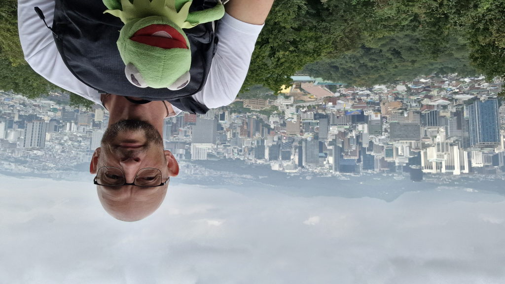 Selfie mit Kermit auf dem Namsan Weitwinkel Seoul