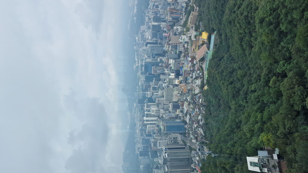 Blick von der Aussichtsplattform N Seoul Tower auf die Stadt
