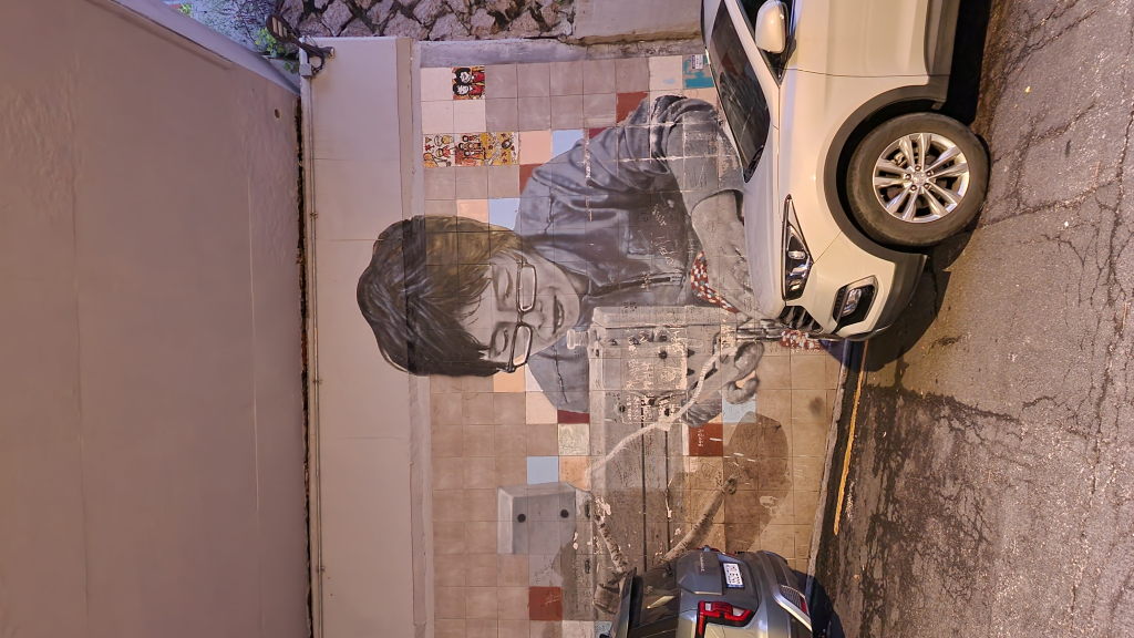 Street Art Wandbild Ihwa Village bei Nacht