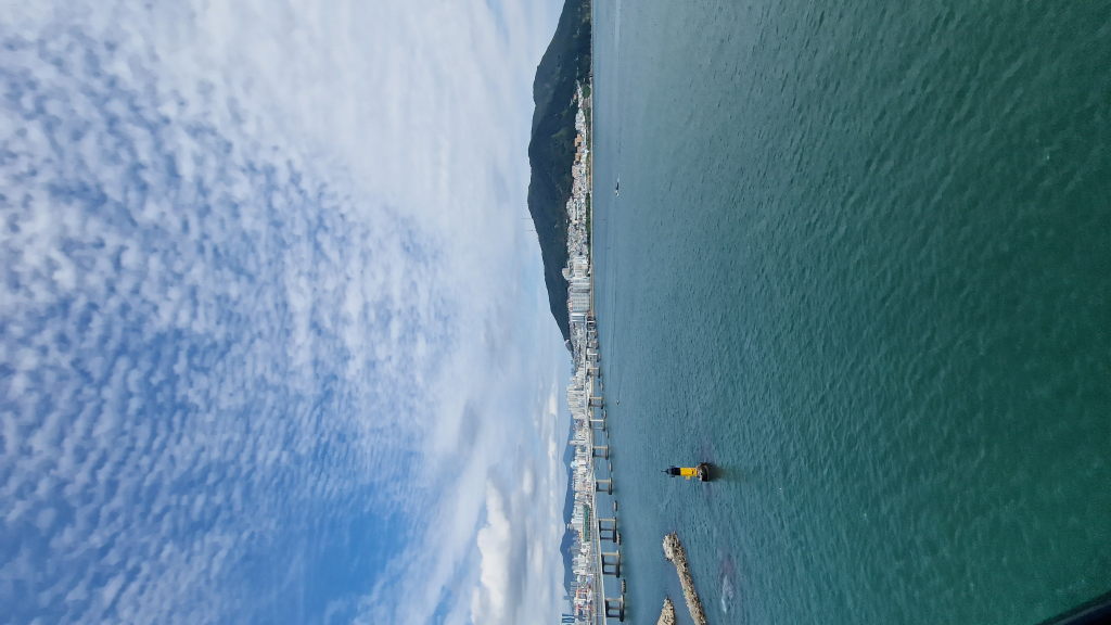 Busan Bay türkises Wasser von der Seilbahn