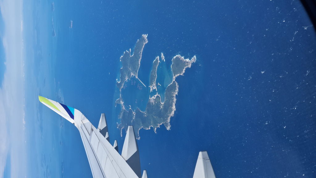 Koreanische Insel von oben aus dem Flugzeug