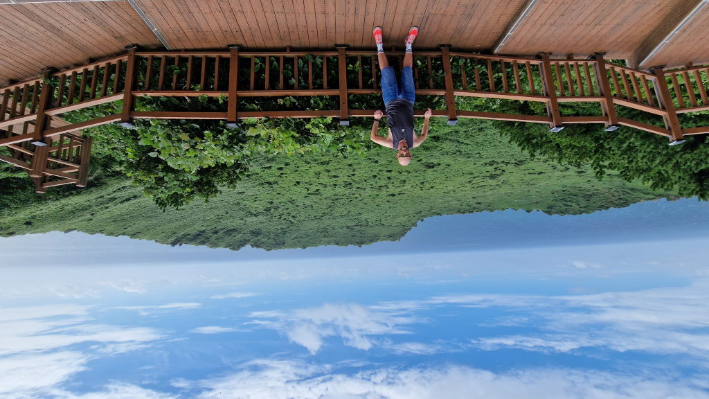 Selfie auf Aussichtsplattform Seongsan Ilchulbong Krater