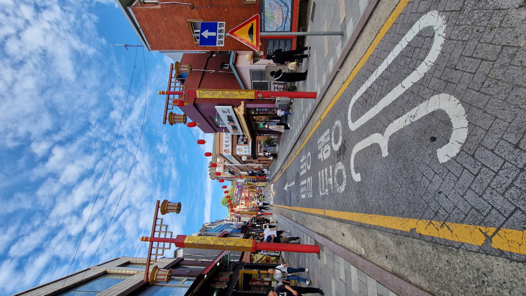 Chinatown Straße Incheon mit roten Laternen