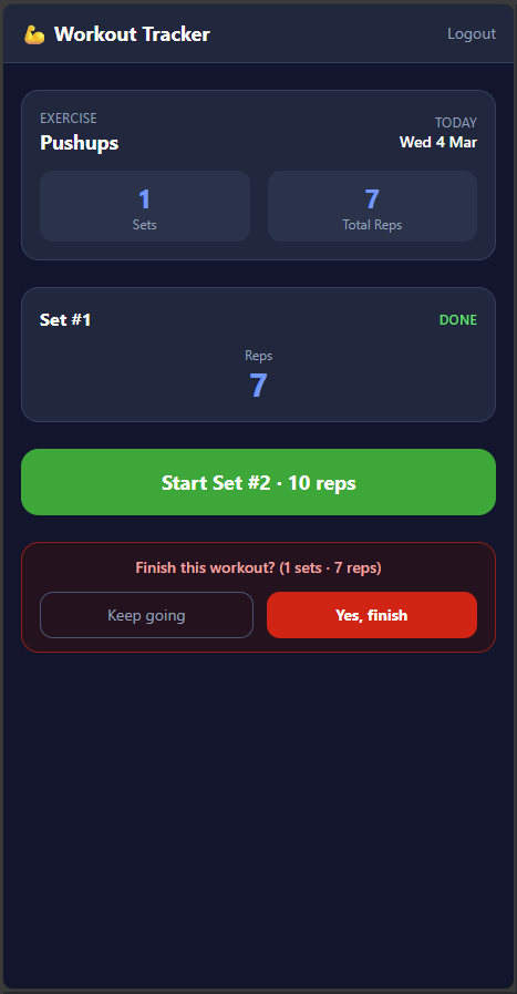 Sparky Workout Tracker – mein vibe-gecodeter Trainingsbegleiter
