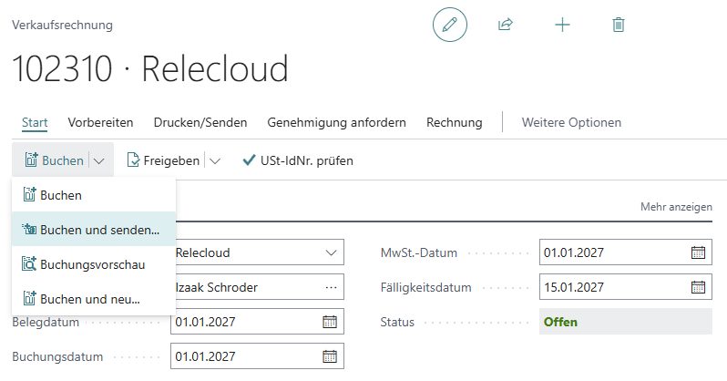 Buchen und Senden